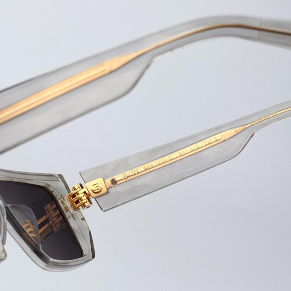 Balmain B-VI BPS-121B-54 Women BRAND NEW Sunglasses Titanium Gold Grey Cat Eye